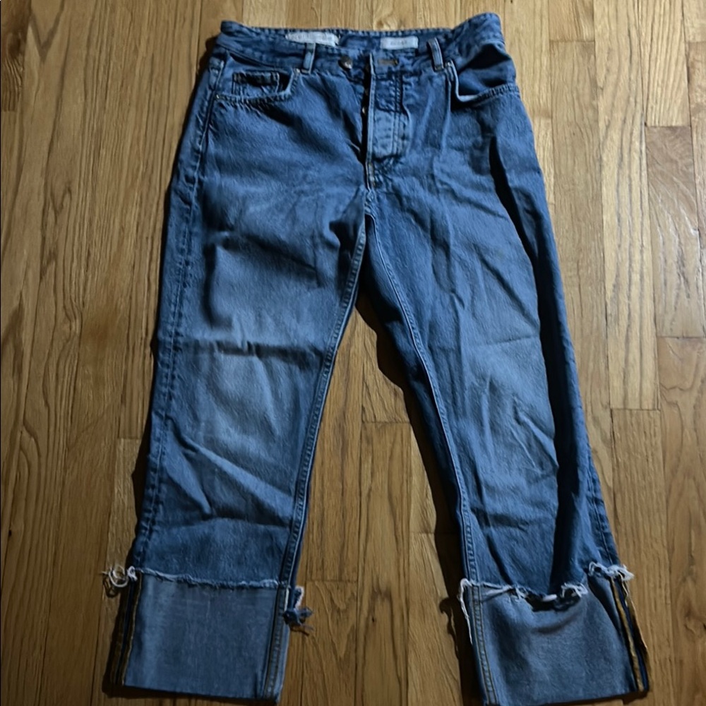 Anthropologie Pilot & Letterpress 27 Stylish Blue Cropped Jeans